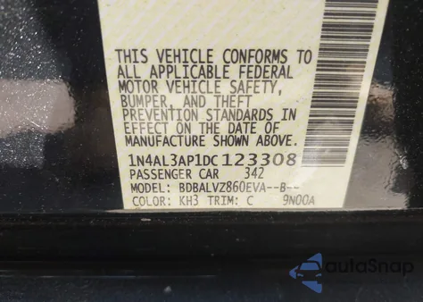 2013 Nissan Altima 2.5 Sl z USA, uszkodzony, nr VIN 1N4AL3AP1DC123308